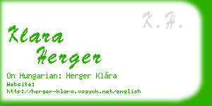 klara herger business card